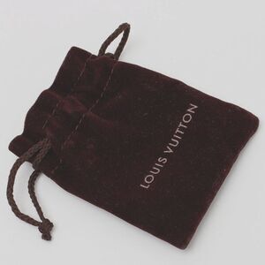 Louis Vuitton Luxury Brown Velvety Jewelry Draw String Small Bag Pouch